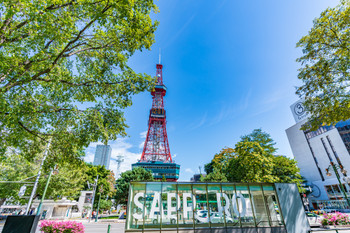 Summer in Hokkaido Sapporo Odori Park and TV Tower