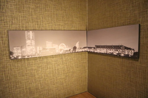 部屋には横浜の風景写真♪