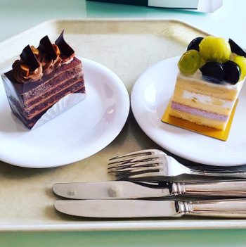 「アンテノール 横浜そごう店」 料理 158523358 ショコラ、シャインマスカットと巨峰のショートケーキ