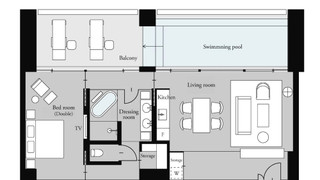 [プライベートプール] エグゼクティブ・スイートルーム２階 / キングベッド