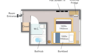 デラックス スタジオ ベッド (複数台) 禁煙