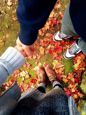 紅葉の絨毯の上で🍁