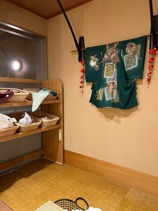 貸切風呂の脱衣所一例
