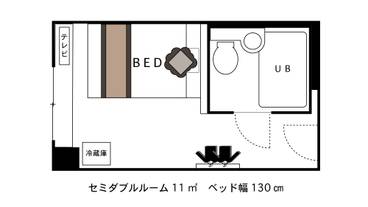 Semi-double room layout / 16