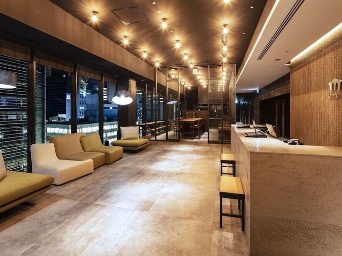 ロビーにあるアメニティバーは、入浴剤やヘアパック、ボディローションなど充実したラインナップ