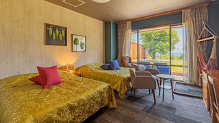 【アンダピング館1F】テラスつきダブルツイン2名様 [ツインルーム] [禁煙] [海が見える]