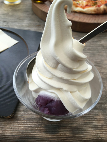 「NARAYA CAFE」料理 38116 ナラヤパフェ 季節あん（紫芋）¥500