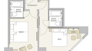 アジョイニングルーム (ダブルルーム+ツインルーム) 隣室確約