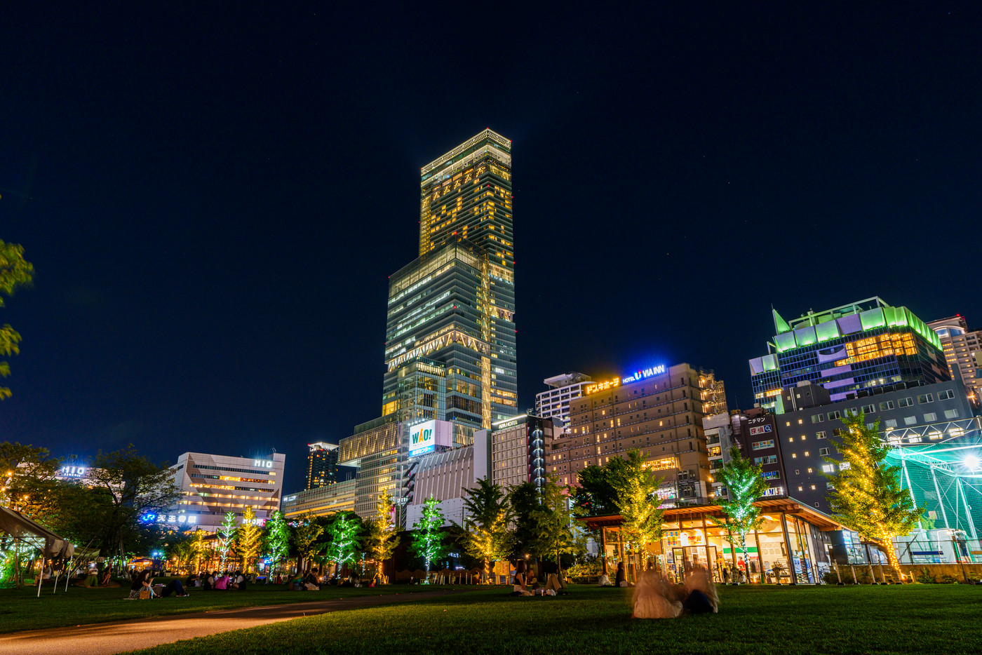 大阪 てんしば あべのハルカス 夜景