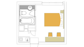 エコノミー アパートメント ダブルベッド 1台 禁煙, E号室, 半地下(窓あり)