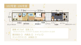 (102-106) 温泉旅館グランピング 露天風呂・テントサウナ付き