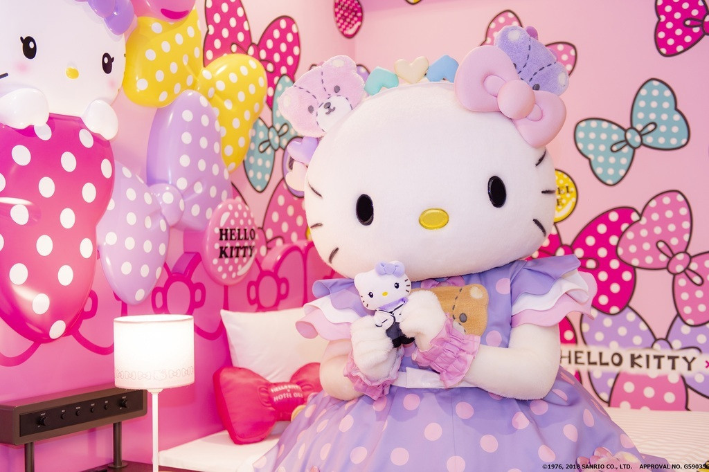 リボンたっぷりのキティルーム♪種類豊富な朝食ビュッフェも要チェック！3966033