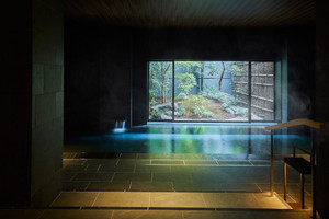 中庭をのぞむ内湯の他に露天風呂も