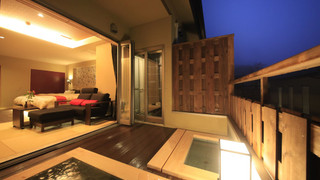 [離れ] Type A/温泉露天風呂+足湯+和洋室 (ツイン) 禁煙(12歳以下は宿泊頂けません)