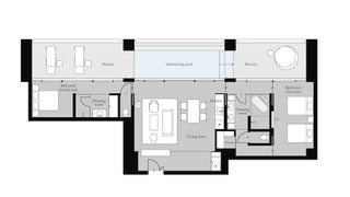 [プライベートプール]  エグゼクティブ・スイートルーム ３階/ 2ベッドルーム