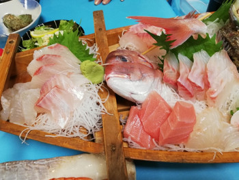 「ペンション シオサイ」 料理 139242570 船盛前半です