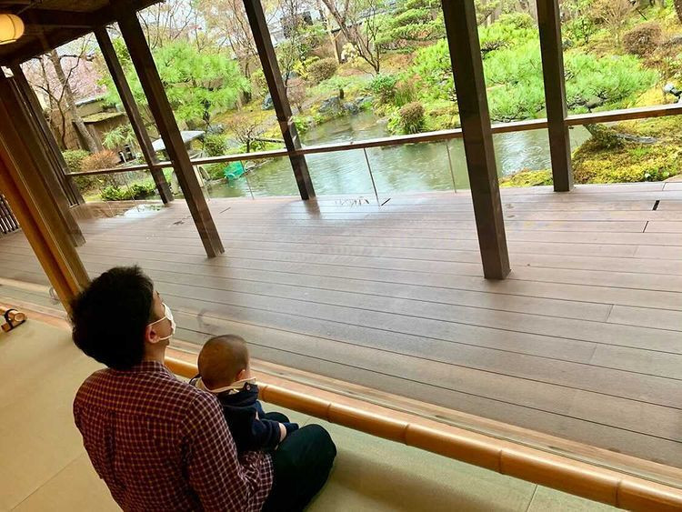 奥行きのある美しい「青龍庭園」を眺めるレストラン。庭園を楽しめる料亭として“料庭”と呼ばれる。座敷席の他、掘りごたつ席やテーブル席も / 1