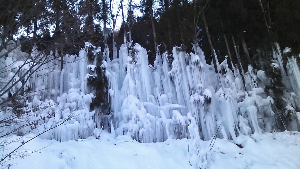 冬の風物詩の青い氷柱「青だる」 / 2