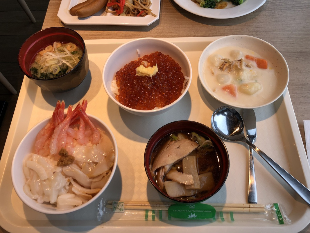 イクラ丼に刺身丼に帆立シチュー