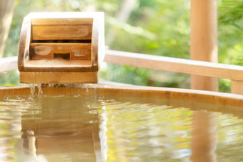 Open-air bath ryokan onsen image