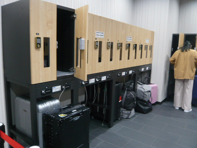 変なホテルのロッカーです。外国のホテルでは、良く見られる施設