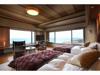 4. 海が見えるお部屋に温泉も！「男鹿温泉 結いの宿 別邸つばき」4038656