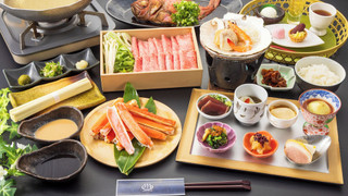 殻付きずわいがにお夕食プラン&朝食つき山側露天風呂付和洋室(2名定員) 禁煙