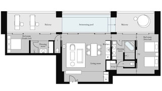 [プライベートプール]  エグゼクティブ・スイートルーム ３階/ 2ベッドルーム