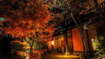 施設の正面 (日没後) / 3