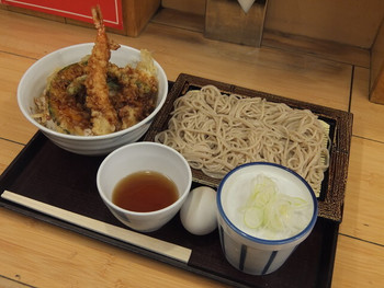 「いわもとQ 池袋店」料理 990489 天丼セット（もりそば）