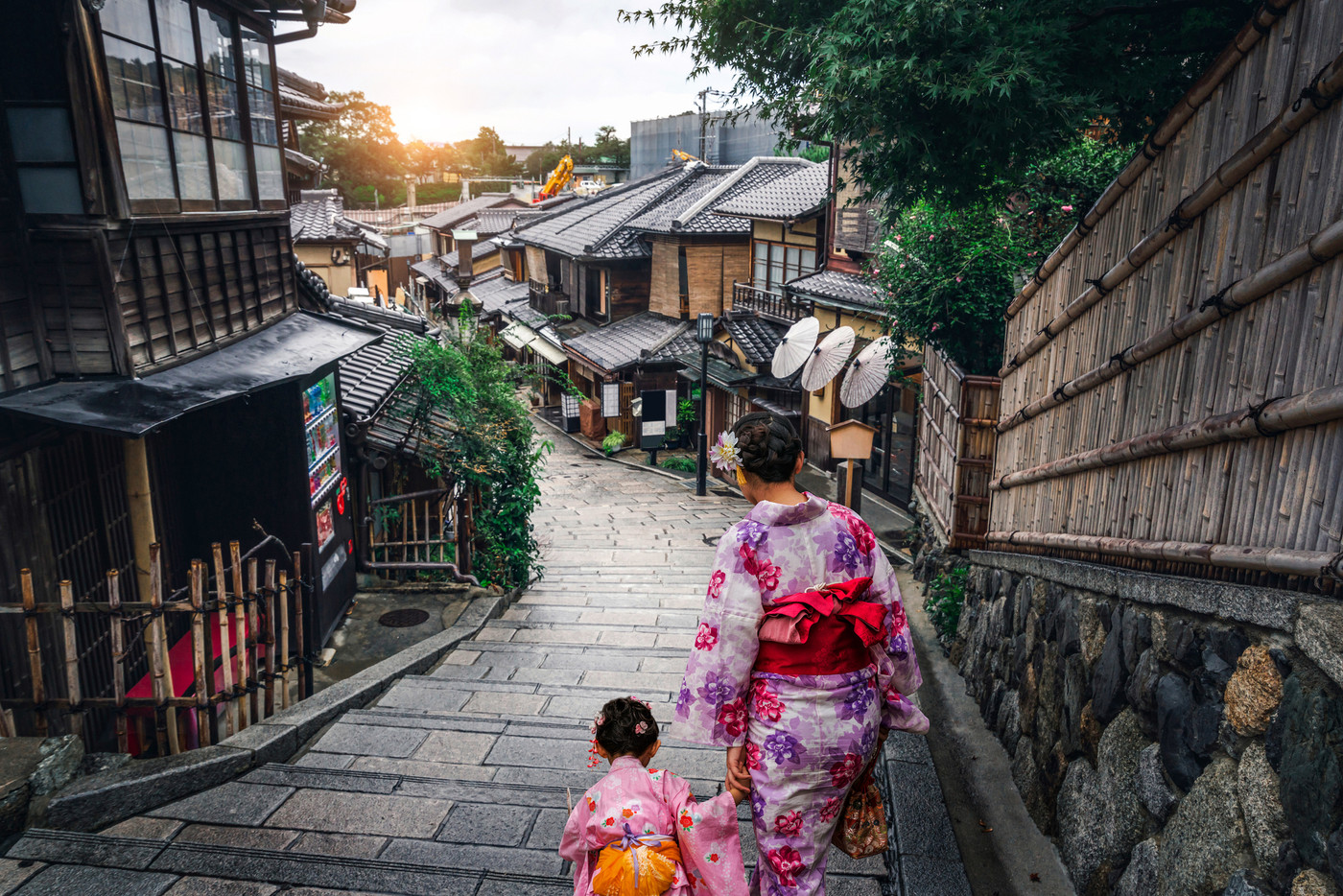 Traveler in Higashiyama District, Kyoto, Japan