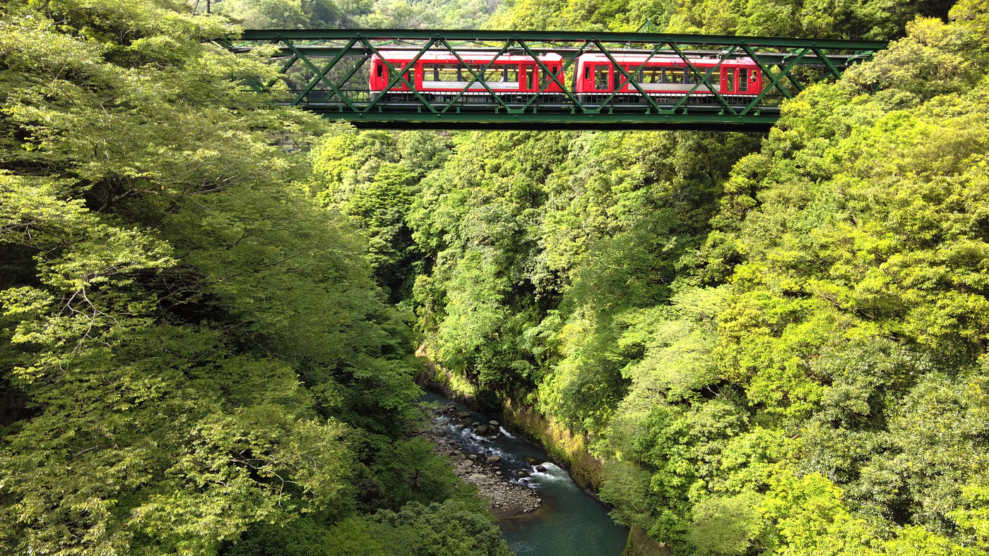 箱根登山電車塔ノ沢早川橋梁