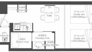 グランド ツイン ルーム ダブルベッド 2 台 禁煙