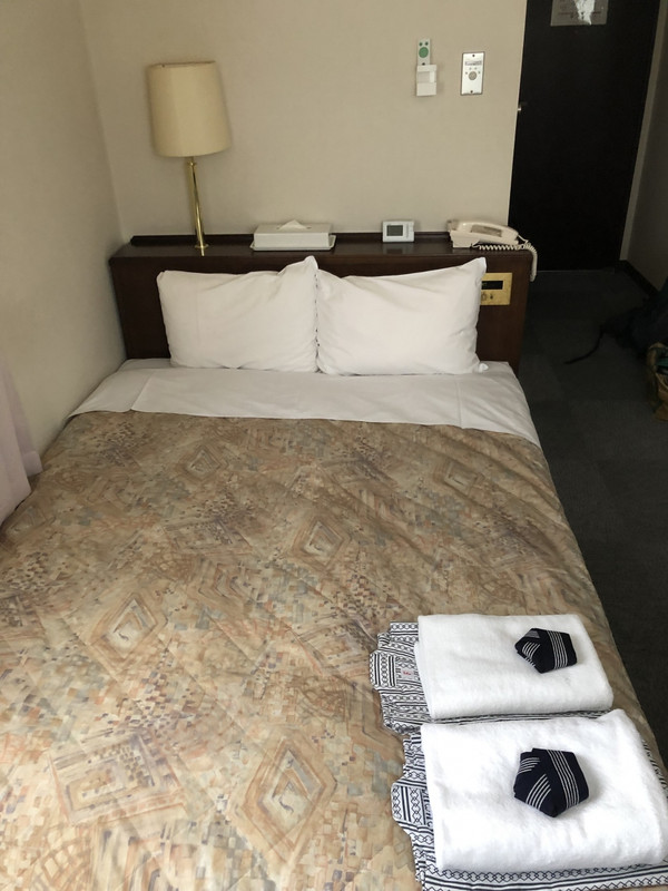 ダブルベッドは適度な柔らかさでよく眠れました。