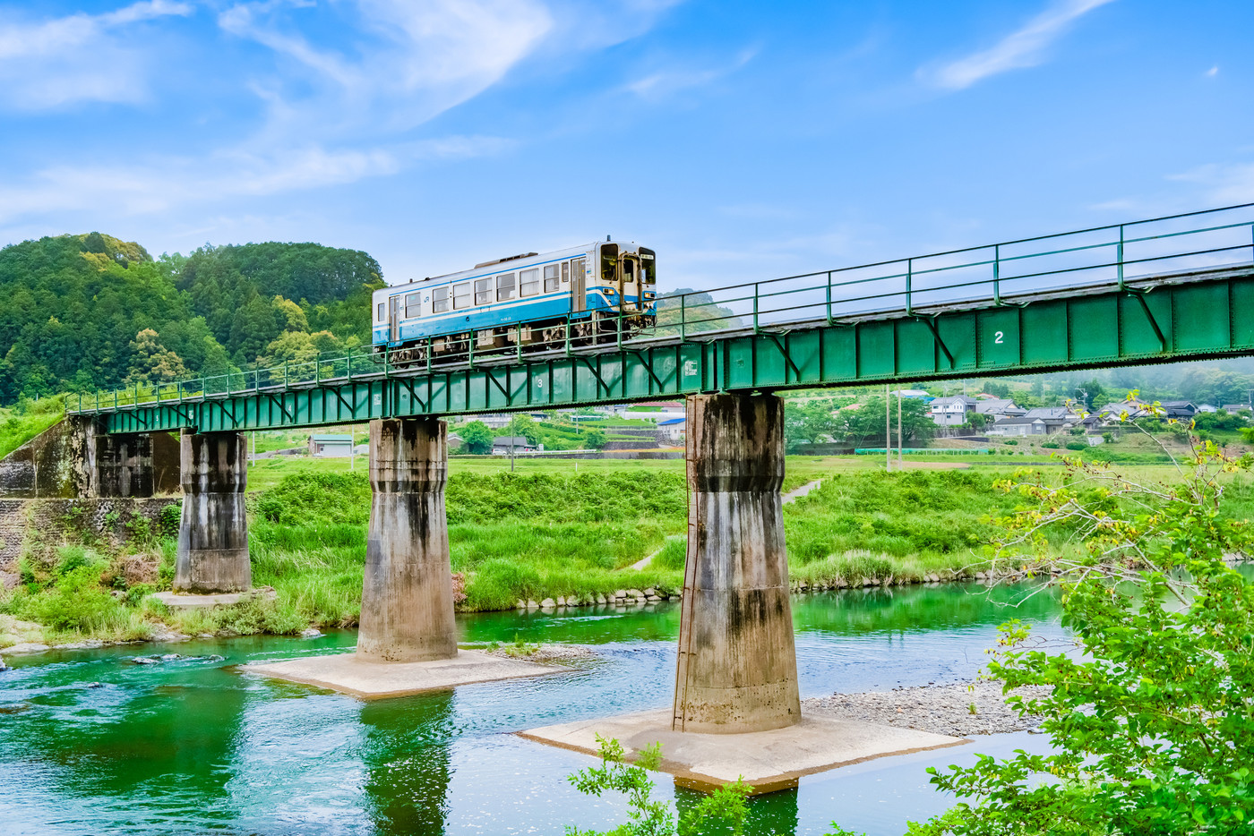 予土線　鉄橋を渡る列車 （吉野生－真土）