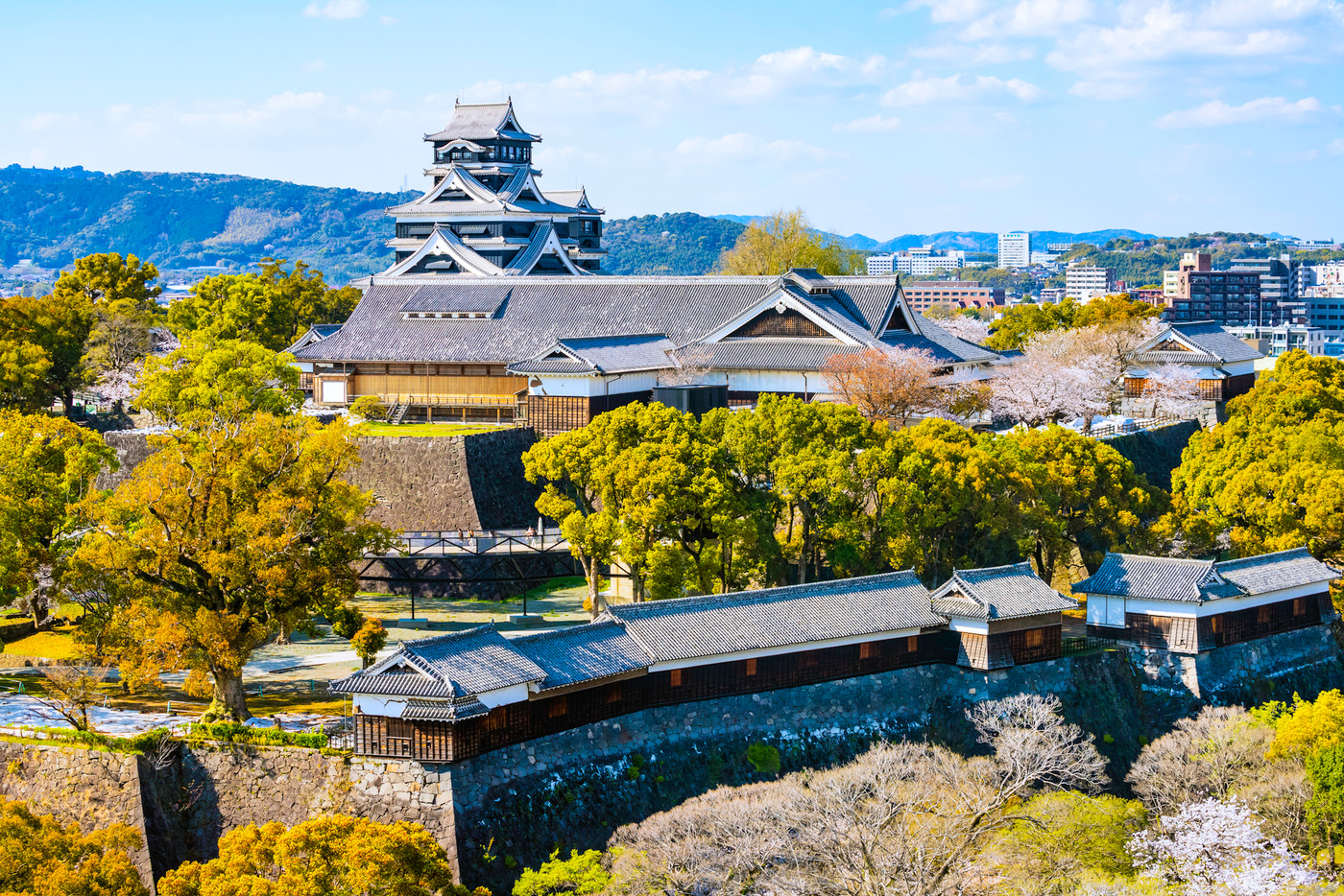 順調に復旧工事が進む熊本城（2021年3月22日撮影）