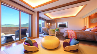 和洋室C テラス＆露天風呂＆足湯＆ジャグジー付 花由エリア　(アレルギー・ビーガン等料理変更不可)