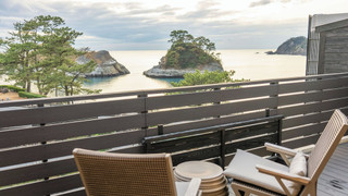 [玻璃] 温泉露天風呂付客室 夕日百選の堂ヶ島と駿河湾を一望 禁煙