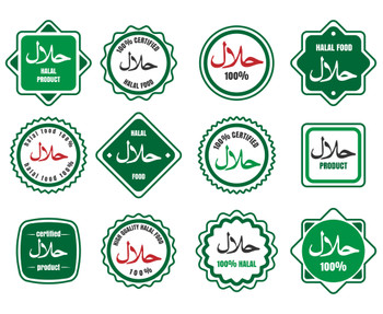 Islamic kosher certified meal emblems
