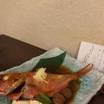 霜降り和⽜溶岩ステーキと⾦⽬鯛のあたみ煮がメインの懐⽯料理を⾷べました。