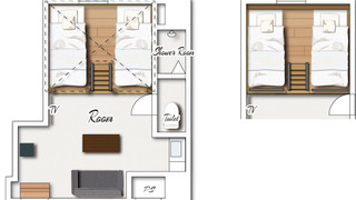 デラックス ルーム シングルベッド 4台 禁煙