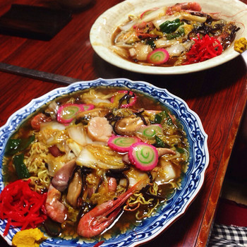 「漁師の店 富丸」料理 81906 海鮮あんかけ焼きそば。¥900