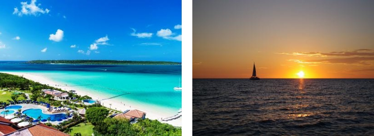 ホテルでくつろぎながら、マリンブルーに心をひたす。1770642