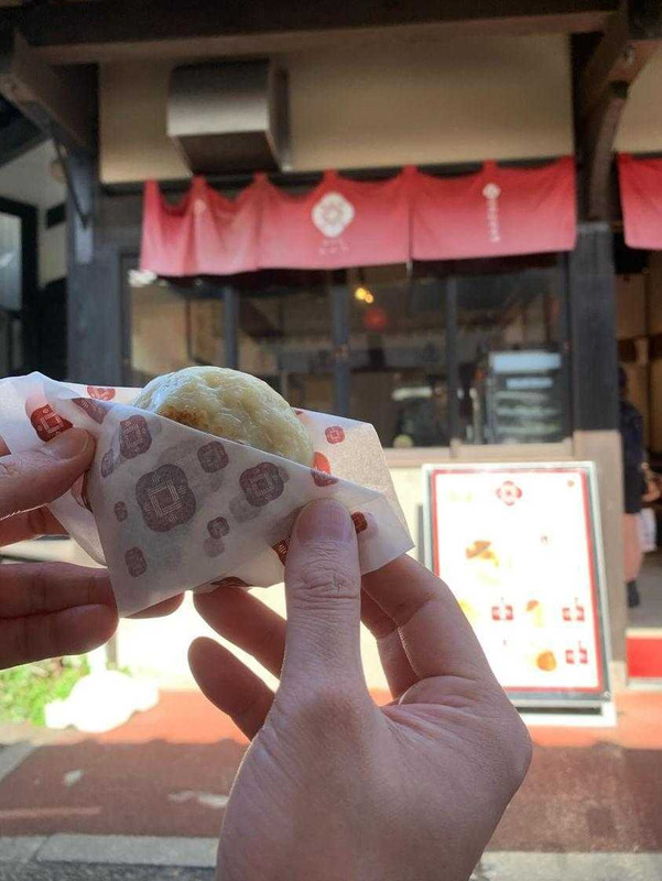 「湯布院長寿畑」の豚角煮と高菜のおやき / 4