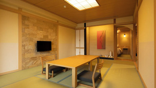 たまゆら湖側 展望風呂付き（沸かし湯） 和室12畳＋キングベッド