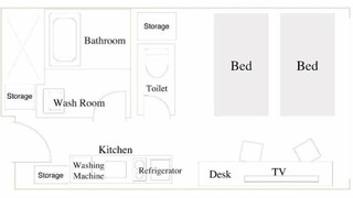 スタンダード ツインルーム シングルベッド 2 台 簡易キッチン