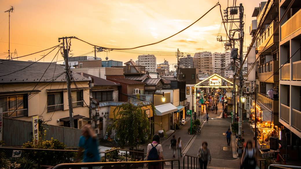 谷中銀座商店街　夕焼け / 1