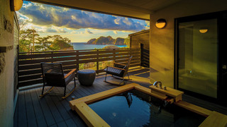 [紺碧] 温泉露天風呂付客室 夕日百選の堂ヶ島と駿河湾を一望  禁煙