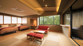 [別館] 温泉半露天風呂付き和洋室 (禁煙)