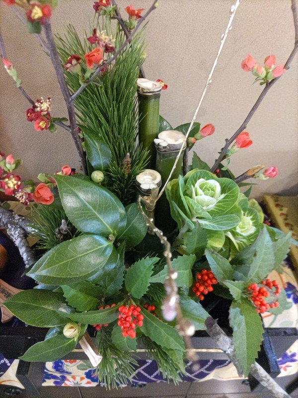 館内にはこういうお正月らしいアレンジメントが飾ってあった